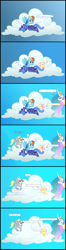 Size: 1600x6036 | Tagged: safe, artist:kurokaji11, character:derpy hooves, character:fluttershy, character:princess celestia, character:princess luna, character:rainbow dash, species:alicorn, species:pegasus, species:pony, princess molestia, blushing, cloud, comic, eyes closed, female, implied sex, mare, morning after, pomf, rapeface, s1 luna, sleeping, tongue out, wat, zzz