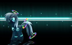 Size: 1920x1200 | Tagged: safe, artist:shadesofeverfree, character:rainbow dash, dashbot, female, looking at you, robot, smirk, solo, wallpaper