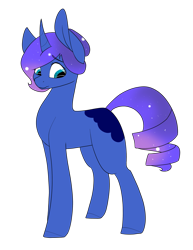 Size: 1477x1909 | Tagged: safe, artist:cyrinthia, oc, oc only, oc:bella russ, parent:princess luna, species:pony, species:unicorn, female, mare, offspring, simple background, solo, transparent background