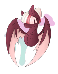 Size: 1020x1293 | Tagged: safe, artist:cyrinthia, oc, oc only, oc:sara, species:bat pony, species:pony, bangs, bust, female, hair over eyes, mare, portrait, simple background, solo, transparent background