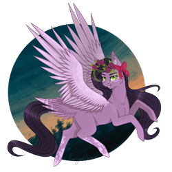 Size: 1200x1200 | Tagged: safe, artist:hazepages, oc, oc only, species:pegasus, species:pony, female, flower, mare, solo