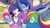 Size: 1280x720 | Tagged: safe, artist:leone di cielo, character:pinkie pie, character:princess luna, character:rainbow dash, character:rarity, character:vice principal luna, ship:lunadash, my little pony:equestria girls, canterlot high, female, hug, lesbian, shipping, surprised, vice principal luna