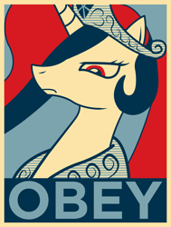 Size: 1378x1826 | Tagged: dead source, safe, artist:equestria-election, character:princess celestia, species:alicorn, species:pony, artifact, brony history, bust, female, hope poster, limited palette, obey, portrait, poster, propaganda, shepard fairey, solo