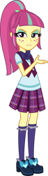 Size: 1378x5000 | Tagged: safe, artist:diegator007, character:sour sweet, equestria girls:friendship games, g4, my little pony: equestria girls, my little pony:equestria girls, absurd resolution, bow tie, clothing, crystal prep academy, crystal prep academy uniform, crystal prep shadowbolts, eyeshadow, female, freckles, high heels, holly, looking at you, makeup, pleated skirt, ponytail, school uniform, shoes, simple background, skirt, socks, solo, transparent background, unleash the magic, vector