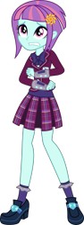 Size: 1880x5000 | Tagged: safe, artist:diegator007, character:sunny flare, equestria girls:friendship games, g4, my little pony: equestria girls, my little pony:equestria girls, absurd resolution, clothing, crystal prep academy, crystal prep academy uniform, crystal prep shadowbolts, cute, female, flower, flower in hair, high heels, pleated skirt, school uniform, shoes, simple background, skirt, socks, solo, transparent background, vector