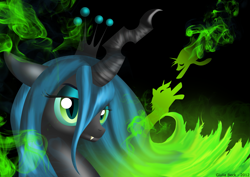Size: 2303x1635 | Tagged: safe, artist:giuliabeck, character:princess cadance, character:queen chrysalis, character:shining armor, species:changeling, changeling queen, female, fire, silhouette