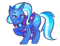 Size: 1280x987 | Tagged: safe, artist:lionsca, character:trixie, species:pony, species:unicorn, female, grin, simple background, smiling, solo, transparent background