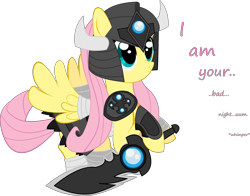 Size: 5546x4351 | Tagged: safe, artist:ostichristian, character:fluttershy, species:pony, absurd resolution, armor, clothing, cosplay, costume, crossover, female, league of legends, simple background, solo, sword, transparent background, tryndamere, vector, weapon