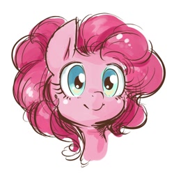 Size: 600x596 | Tagged: safe, artist:grimbloody, character:pinkie pie, species:pony, bust, cute, diapinkes, female, mare, simple background, smiling, solo, white background