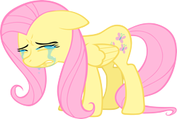Size: 3159x2123 | Tagged: safe, artist:kurokaji11, character:fluttershy, species:pegasus, species:pony, crying, female, floppy ears, high res, mare, sad, simple background, solo, transparent background