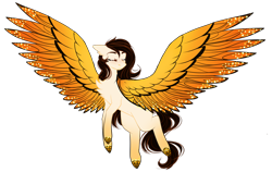 Size: 1780x1125 | Tagged: safe, artist:hazepages, oc, oc only, oc:monarch dream, species:pegasus, species:pony, colored wings, female, mare, multicolored wings, simple background, solo, spread wings, transparent background, wings