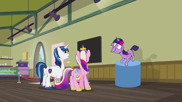 Size: 640x360 | Tagged: safe, artist:deadlycomics, edit, edited screencap, screencap, character:princess cadance, character:shining armor, character:twilight sparkle, character:twilight sparkle (alicorn), species:alicorn, species:pony, episode:a flurry of emotions, g4, my little pony: friendship is magic, animated, art or a mistake, frame by frame, gif, meme, ponies the anthology vi, trash dove, twily