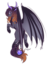 Size: 960x1282 | Tagged: safe, artist:hazepages, oc, oc only, species:pony, augustial, bat wings, female, mare, original species, simple background, solo, transparent background