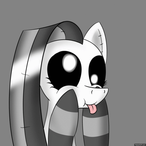 Size: 500x500 | Tagged: safe, artist:drbeard, oc, oc only, species:earth pony, species:pony, animated, ask, clothing, female, mare, monochrome, socks, solo, stitches, striped socks, tumblr