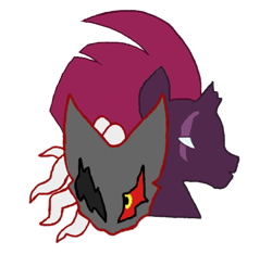 Size: 920x860 | Tagged: safe, artist:hedgehogninja94, character:tempest shadow, my little pony: the movie (2017), broken horn, crossover, duo, eye scar, horn, infinite (character), logo, scar, simple background, sonic forces, sonic the hedgehog (series), style emulation, transparent background