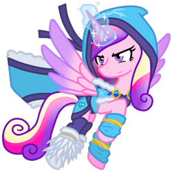 Size: 2870x2867 | Tagged: safe, artist:he4rtofcourage, character:princess cadance, species:alicorn, species:pony, clothing, costume, crystal maiden, dota, female, hoodie, simple background, solo, transparent background
