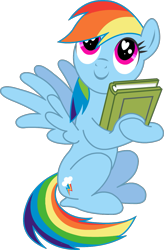 Size: 873x1328 | Tagged: safe, artist:twitchy-tremor, character:daring do, character:rainbow dash, species:pegasus, species:pony, book, cute, dashabetes, female, heart, heart eyes, mare, reading, simple background, transparent background, wingding eyes