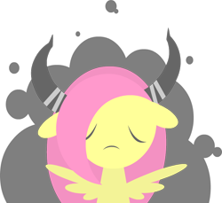 Size: 846x776 | Tagged: safe, artist:twitchy-tremor, character:fluttershy, character:iron will, episode:putting your hoof down, g4, my little pony: friendship is magic, doormat, horn, horns, mean, monster, new fluttershy
