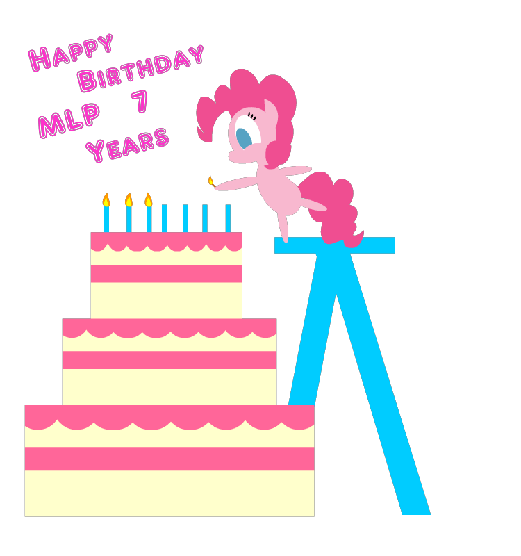 Size: 750x800 | Tagged: safe, artist:twitchy-tremor, character:pinkie pie, animated, birthday, cake, candle, chibi, female, food, gif, happy birthday, happy birthday mlp:fim, mlp fim's seventh anniversary, simple background, transparent background