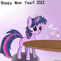 Size: 1800x1800 | Tagged: dead source, safe, artist:acceleron, character:twilight sparkle, character:twilight sparkle (unicorn), species:pony, species:unicorn, 2012, alcohol, bloodshot eyes, cracking, egg, female, frown, hangover, happy new year, holiday, mare, messy mane, new year, pepper, salt, salt and pepper shakers, solo, tabasco, tired, unamused, worcestershire sauce
