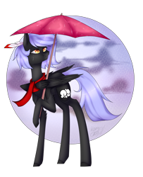 Size: 3650x4496 | Tagged: safe, artist:midnightdream123, oc, oc only, oc:cloudy night, species:pegasus, species:pony, female, high res, mare, solo, umbrella