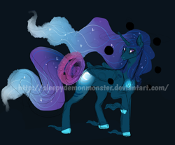 Size: 1024x849 | Tagged: safe, artist:sleepydemonmonster, character:princess luna, species:alicorn, species:pony, blackhole, female, mare, solo, spacetime
