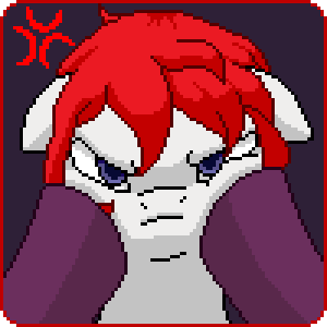 Size: 300x300 | Tagged: safe, artist:imreer, oc, oc only, species:earth pony, species:pony, species:unicorn, angry, animated, cheek squish, cross-popping veins, earth pony oc, female, floppy ears, grumpy, hooves, horn, looking at you, mare, solo, squishy cheeks, unicorn oc, ych result