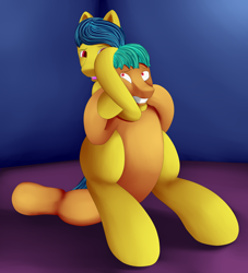 Size: 5000x5500 | Tagged: safe, artist:einboph, oc, oc only, species:pony, absurd resolution, female, headlock, male, mare, ponies, sleeper hold, sports, stallion, submission hold, wrestling