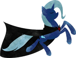 Size: 4403x3358 | Tagged: safe, artist:baxtermega, character:trixie, species:pony, species:unicorn, episode:magic duel, g4, my little pony: friendship is magic, alicorn amulet, cape, clothing, coat, cutie mark, eyes closed, female, hooves, horn, lineless, mare, simple background, solo, transparent background, vector