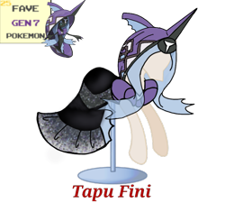 Size: 733x660 | Tagged: safe, artist:ask-nora-the-alicorn, artist:catscat111, artist:catscat112, clothing, crossover, dress, mannequin, mlp fashion, pokémon, simple background, tapu fini, transparent background