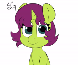 Size: 6000x5000 | Tagged: safe, artist:sunlightgryphon, oc, oc only, oc:apparently shovel, species:pony, species:unicorn, absurd resolution, bust, female, looking at you, mare, simple background, solo, white background
