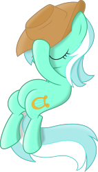 Size: 3719x6556 | Tagged: safe, artist:kopcap94, character:lyra heartstrings, species:pony, .svg available, clothing, cowboy hat, female, hat, high res, mare, meme, simple background, sitting, sitting lyra, solo, transparent background, vector