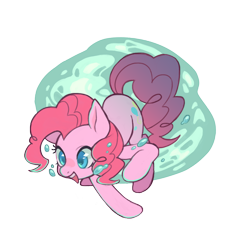 Size: 1188x1137 | Tagged: safe, artist:ikirunosindo, character:pinkie pie, species:earth pony, species:pony, female, mare, simple background, solo, swimming, transparent background