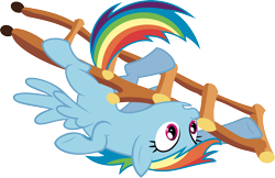 Size: 5000x3249 | Tagged: safe, artist:relaxingonthemoon, character:rainbow dash, ladder, rainbow crash, simple background, transparent background, vector