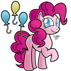 Size: 4096x4096 | Tagged: safe, artist:dashyoshi, character:pinkie pie, species:pony, absurd resolution, cute, cutie mark, diapinkes, faec, female, paper mario, paper mario: the thousand year door, raised hoof, simple background, smiling, smirk, solo, style emulation, transparent background, twiface