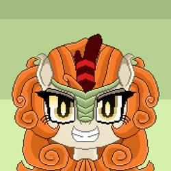 Size: 3894x3894 | Tagged: safe, artist:superhypersonic2000, character:autumn blaze, species:kirin, episode:sounds of silence, g4, my little pony: friendship is magic, bust, female, grin, pixel art, portrait, smiling, solo
