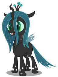 Size: 761x1000 | Tagged: safe, artist:manateemckenzie, character:queen chrysalis, species:changeling, changeling queen, cute, cutealis, female, nymph, simple background, transparent background