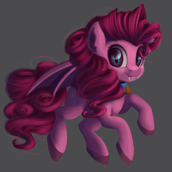 Size: 4092x4092 | Tagged: safe, artist:ailatf, character:pinkie pie, species:bat pony, species:pony, absurd resolution, bat ponified, cute, diapinkes, fangs, female, mare, race swap, smiling, solo