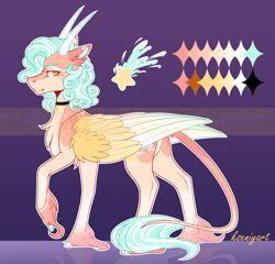 Size: 1200x1150 | Tagged: safe, artist:hazepages, oc, oc:comet tune, species:pegasus, species:pony, colored wings, female, horns, mare, multicolored wings, reference sheet, solo, unshorn fetlocks