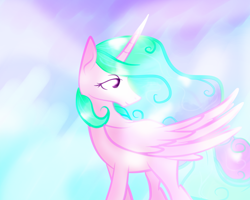 Size: 1280x1024 | Tagged: safe, artist:lionsca, character:princess celestia, species:alicorn, species:pony, ethereal mane, female, missing accessory, missing cutie mark, pinklestia, solo