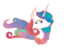 Size: 1280x960 | Tagged: safe, artist:lionsca, character:princess celestia, species:alicorn, species:pony, bust, female, flower, missing accessory, solo