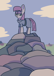 Size: 1280x1810 | Tagged: safe, artist:lunawoonanight, character:maud pie, species:pony, female, rock, solo