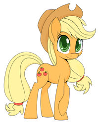 Size: 1224x1544 | Tagged: safe, artist:helhoof, character:applejack, clothing, cowboy hat, crossed hooves, female, hat, simple background, solo, stetson