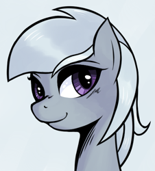 Size: 467x517 | Tagged: safe, artist:helhoof, character:silverspeed, species:pony, background pony, bust, female, gray background, mare, portrait, simple background, solo