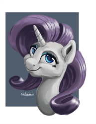 Size: 1700x2200 | Tagged: safe, artist:noctomaeus, character:rarity, species:pony, species:unicorn, bust, female, portrait, solo
