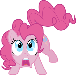 Size: 6000x5916 | Tagged: safe, artist:mandydax, character:pinkie pie, species:earth pony, species:pony, .svg available, absurd resolution, female, mare, open mouth, overwhelmed, shocked, simple background, solo, surprised, transparent background, vector