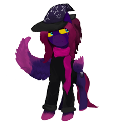 Size: 3000x3000 | Tagged: safe, artist:sapphmod, derpibooru original, oc, oc only, oc:poison brew, species:pegasus, species:pony, art trade, clothing, colored hooves, female, hat, mare, scarf, simple background, solo, standing, transparent background, wings, yellow eyes