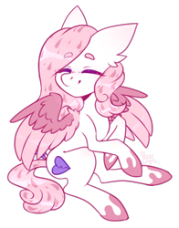 Size: 762x971 | Tagged: safe, artist:hazepages, oc, species:pegasus, species:pony, colored wings, eyes closed, female, mare, simple background, solo, transparent background, two toned wings