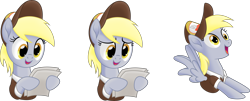 Size: 8674x3493 | Tagged: safe, artist:kopcap94, character:derpy hooves, species:pony, episode:best gift ever, g4, my little pony: friendship is magic, absurd resolution, female, paper, simple background, solo, transparent background, vector