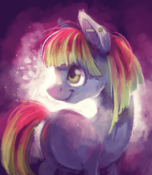 Size: 2446x2820 | Tagged: safe, artist:graypaint, oc, oc only, oc:melon drop, species:earth pony, species:pony, abstract background, ear piercing, female, piercing, solo